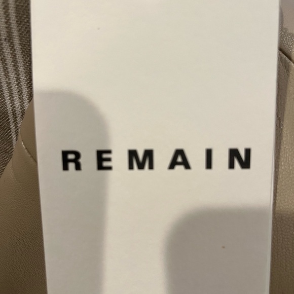 REMAIN Birger Christensen Authentic Camel/Beige/Tan Leather Blazer BNWT Size L - Picture 12 of 15